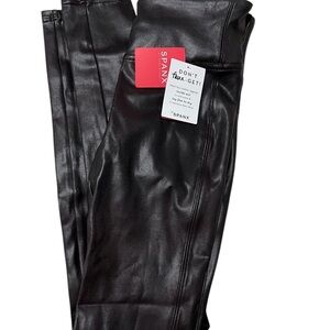 Spanx Wine Faux Leather Leggings